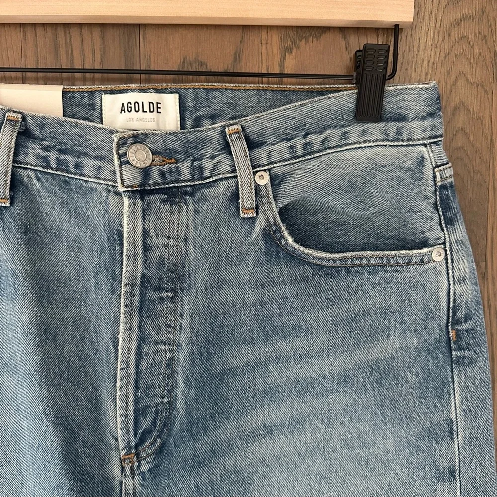 NWT Agolde 90s Pinch Waist High Rise Straight Jeans in Navigate Size 29 - Picture 7 of 11